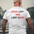 Jesus 4M3 Jesus Leben Und Liebe Dich Glaube Hope Love T-Shirt mit Rückendruck Geschenke für alte Männer
