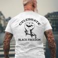Junenth Celebrate Black Freedom Broken Chains Meme Men's T-shirt Back Print Gifts for Old Men