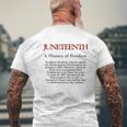 Juneteenth A History Of Freedom Mens Back Print T-shirt Gifts for Old Men