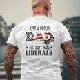 Just A Proud Dad That Didn't Raise Liberals Us Flag Vintage Mens Back Print T-shirt Gifts for Old Men