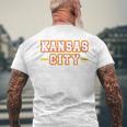 Kc Red Yellow Kansas City Red Striped Retro Kc Fan Local Men's T-shirt Back Print Gifts for Old Men