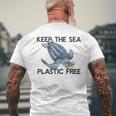 Keep The Sea Plastic Free Turtle With Bag Protect Earth Meme Men's T-shirt Back Print Gifts for Old Men