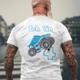 Kinder 4 Jahre Monster Truck Haifisch Geburtstag Junge T-Shirt mit Rückendruck Geschenke für alte Männer