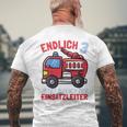 Kinder Jetzt Bin Ich Einsatzleiter Endlich 3 Jahre Boys Fire Brigade T-Shirt mit Rückendruck Geschenke für alte Männer