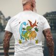 Kinder Schulkind 2024 Dinosaurier Schulanfang Dino Einschulung T-Shirt mit Rückendruck Geschenke für alte Männer