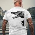 Krokodil Silhouette Mit Kralle Fun Mitgebsel Füratertag T-Shirt mit Rückendruck Geschenke für alte Männer