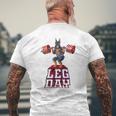 Leg Day Doberman Weight Lifting Squat Gym Mens Back Print T-shirt Gifts for Old Men
