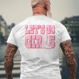Let's Go Girls Cowgirl Boot Bachelorette Party Matching Men's T-shirt Back Print Gifts for Old Men