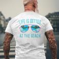 Life Is Better At The Beach Sunglasses With Palm Trees Men's T-shirt Back Print Gifts for Old Men