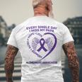 Lila Schleife Flügel Alzheimers Awareness In Memory Of Papa T-Shirt mit Rückendruck Geschenke für alte Männer