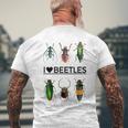 I Love Beetles- Insect Bug Lover Men's T-shirt Back Print Gifts for Old Men