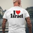 I Love Heart Israel Israeli Jewish Culture Men's T-shirt Back Print Gifts for Old Men