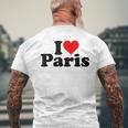 I Love Heart Paris France T-Shirt mit Rückendruck Geschenke für alte Männer