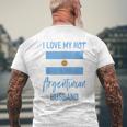 I Love My Hot Argentinian Husband Wife Mens Back Print T-shirt Gifts for Old Men