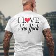 I Love Ny New York Heart Men's T-shirt Back Print Gifts for Old Men