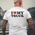 I Love My Truck Red Heart Truck I Heart My Truck Mens Back Print T-shirt Gifts for Old Men