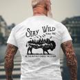 M216 Stay Wild Bison Buffalo Charge The Storm Men's T-shirt Back Print Gifts for Old Men