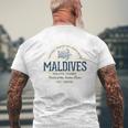 Maldives Retro Style Vintage Maldives White S T-Shirt mit Rückendruck Geschenke für alte Männer