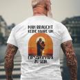 Man Braucht Keine Haare Um Ein Super Papa Zu Sein Sonnenunte T-Shirt mit Rückendruck Geschenke für alte Männer