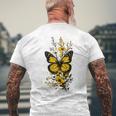 Mariposa Amarilla Primavera Hermosas Mariposas Oruga Camiseta Hombre Estampado Espalda Regalos para ancianos
