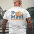 Maui Hawaii Vintage Surf Beach Surfing 70'S Retro Hawaiian Men's T-shirt Back Print Gifts for Old Men