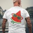 Melon Summer Fruit Sunglasses On Watermelon T-Shirt mit Rückendruck Geschenke für alte Männer