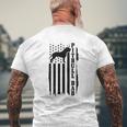 Mens Pitbull Dad Vintage American Flag Patriotic Pitbull Dog Mens Back Print T-shirt Gifts for Old Men