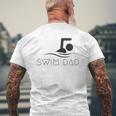 Mens Swim Dad Inspirational Swimming Quote Mens Back Print T-shirt Gifts for Old Men