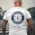 Muskegon Michigan Mi Vintage Boat Anchor & Oars Men's T-shirt Back Print Gifts for Old Men