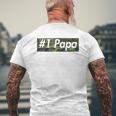 Number One Papa Best Father Dad Camo Box Mens Back Print T-shirt Gifts for Old Men
