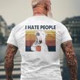 Odio A La Gente Bull Terrier Odio Retrointage Camiseta Hombre Estampado Espalda Regalos para ancianos