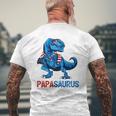Papasaurusrex Dinosaur Papa Saurus 4Th Of July Men Daddy Mens Back Print T-shirt Gifts for Old Men