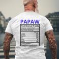 Papaw Nutritional Facts Dad Christmas For Dad Good For Dad Mens Back Print T-shirt Gifts for Old Men