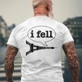 Paris I Fell Tower Eiffel France Souvenir French Men's T-shirt Back Print Gifts for Old Men