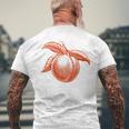 Peach Fruit Vintage Graphic Peach Men's T-shirt Back Print Gifts for Old Men