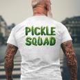 Pickle Squad Cucumber Vegan Squad Green Grocer Men's T-shirt Back Print Gifts for Old Men