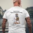 Pigeon Racing Men Grandpa Father's Day Pigeon Racing Mens Back Print T-shirt Gifts for Old Men
