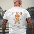 Pit Boss Grilling Skull And Spatulas Mens Back Print T-shirt Gifts for Old Men