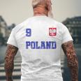 Poland Soccer Jersey Number Nine Polish Flag Futebol Fan Mens Back Print T-shirt Gifts for Old Men
