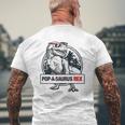 Popasaurus Rex Papa Grandpa Dinosaur Father's Day Mens Back Print T-shirt Gifts for Old Men