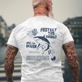 Protect The Local Sharks Scuba Diving Save The Ocean Men's T-shirt Back Print Gifts for Old Men