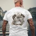 Pug Dog Animal Face Men's T-shirt Back Print Gifts for Old Men