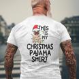 Pug Tree Lights Dog Xmas This Is My Christmas Pajama Men's T-shirt Back Print Gifts for Old Men