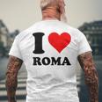 Red Heart I Love Roma Men's T-shirt Back Print Gifts for Old Men