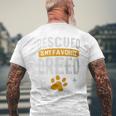 Rescued Is My Favorite Breed Animal Rescue Foster Men's T-shirt Back Print Gifts for Old Men