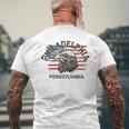 Retro Eagle Usa Flag Pennsylvania Vintage Philadelphia Men's T-shirt Back Print Gifts for Old Men