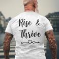 Rise & Thrive Motivational Quotes Men's T-shirt Back Print Gifts for Old Men