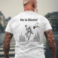 He Is Risen Easter Jesus Playing Basketball He Is Rizzin Men's T-shirt Back Print Gifts for Old Men