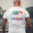 San Diego California Tie Dye Bear Pride Outdoor Vintage Men's T-shirt Back Print Gifts for Old Men