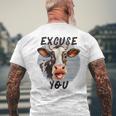 Sassy Cow Excuse You Cow Heifer Farmers Cow Lovers Men's T-shirt Back Print Gifts for Old Men